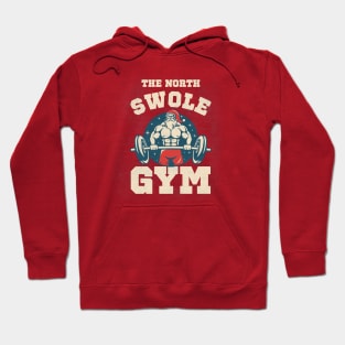 Bodybuilding North Swole Gym Buff Santa Hoodie